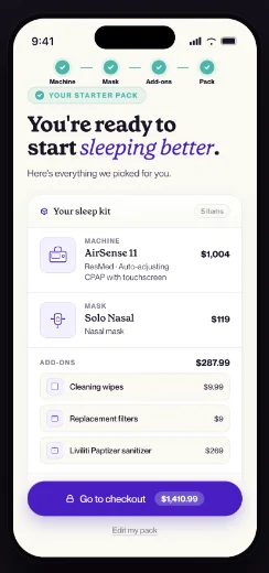 The CPAP.com Starter Pack — screen 3